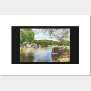 A Narrowboat Moored At Henley Posters and Art